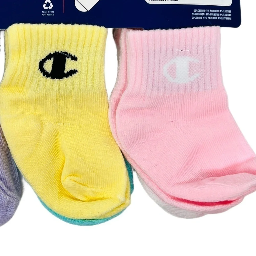 𝅺Champion Baby Tie Dye Socks 6 Pack - Picture 5 of 5